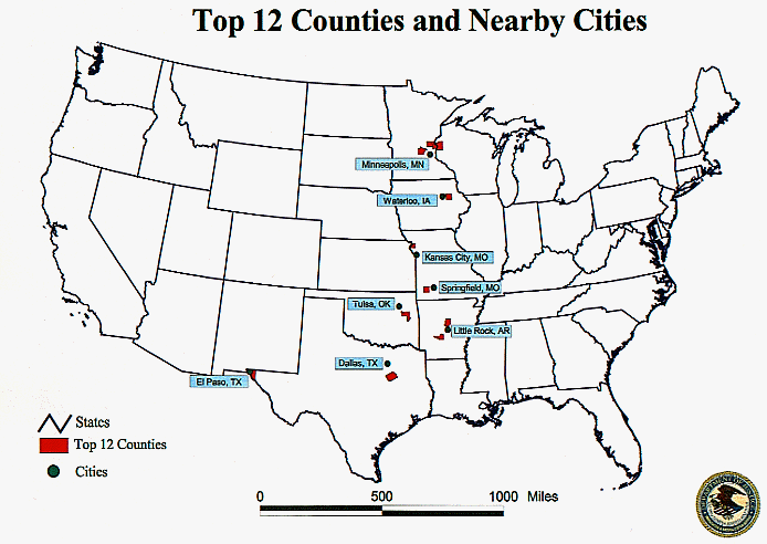 Top 12 Counties and Nearby Cities