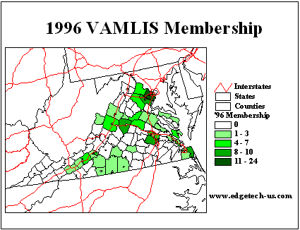 1996 VAMLIS Membership Map